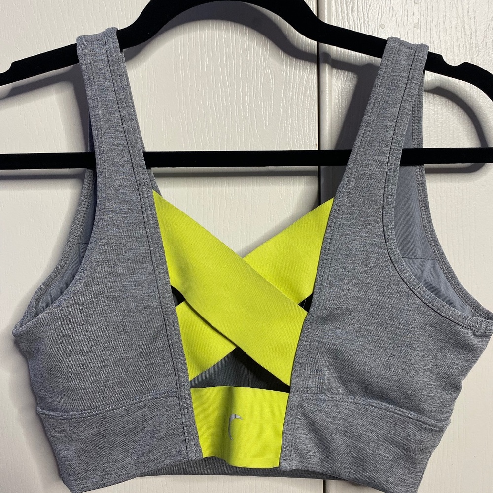 Gray sports bra